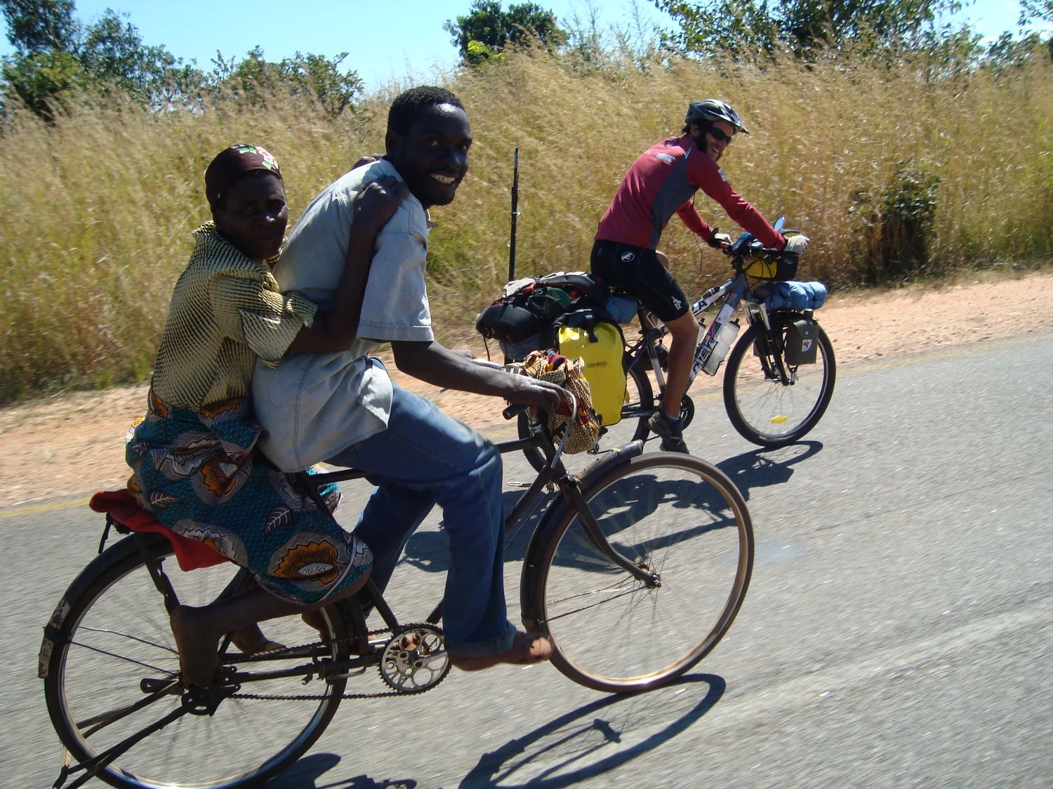 riding with the locals in zambia
