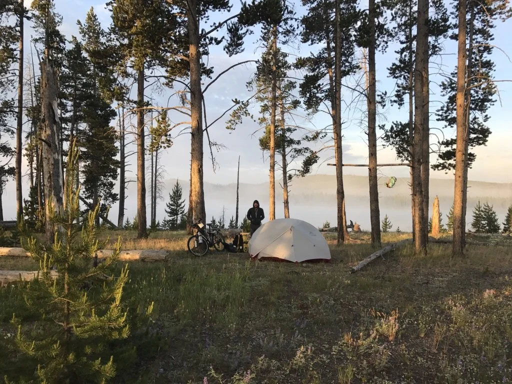 wild camp in yellowstone national park